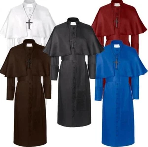 Halloween Victorian Renaissance Medieval Cosply Costume Priest Pastor Gown SUNS - Picture 1 of 17