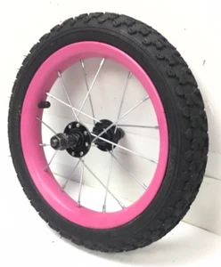 12 Zoll Fahrrad Vorderrad rosa mit 12-1/2 x 1,75 Zoll Reifen Kinderfahrrad #C70 - Bild 1 von 3