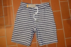 MEY Club kurze Sweathose Jogginghose Homewear MODERN FIT blau gestreift NEU - Picture 1 of 4
