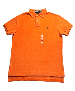 Polo by Ralph Lauren Men’s Custom Fit Velour Polo Shirt - 100% Cotton, Orange, M - Picture 1 of 12