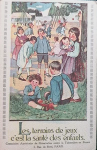 Prevenzione Tubercolosi Illustratore Bambini Giochi PC Circa 1920 - Imagen 1 de 2