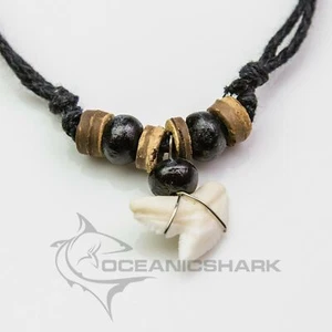 Tiger Shark Coconut Wood Beaded Necklace souvenir c109 - Picture 1 of 2