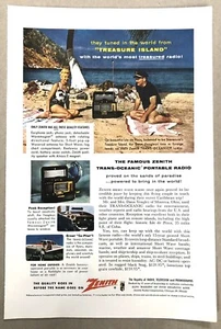 Vintage 1956 Original Print Ad Full Page - Zenith Radio Tuned In To The World - Bild 1 von 1
