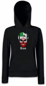 Iran Football Skull I Damen Hoodie Kapuzenpullover iranische Flagge Fußball - Picture 1 of 1