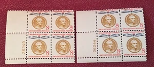 US 8 Cent Champion of Liberty, Jose De San Martin 1959 - 2 Blocks of 4 - Picture 1 of 12
