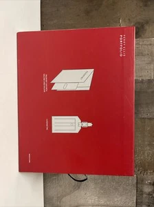 PERRY ELLIS Portfolio Leather Passport N Case/Striped Luggage Tag Black - Picture 1 of 4