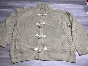 Parish Nation Oversized Cardigan Size 4XL Chunky Knit Hippie Boho Grunge Beige - Picture 1 of 11