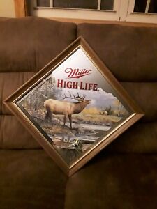 Vintage MILLER HIGH LIFE "Challenge” MIRROR Elk Scott Zoellick  WILDLIFE DIAMOND