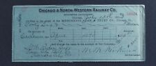 1903 Chicago & Northwestern Railway  Co  ~ Check ~ Train ~ Blue