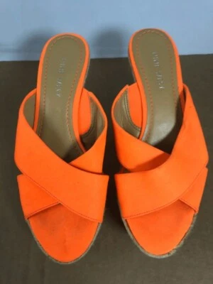 Sandalia alpargata de tacón alto naranja DASHALL PLATAFORMA CUÑA NINE WEST Dashall de colección W5 Foto 1 de 4