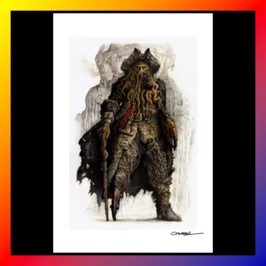 IMPRESIÓN ARTÍSTICA FIRMADA POR PIRATAS DEL CARIBE Crash McCreery DAVY JONES autografiada - Imagen 1 de 1