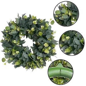48cm Artificial Eucalyptus Wreath Greenery Door Decoration Garland Wreath Vivid - Picture 1 of 4