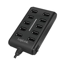 Logilink USB 2.0 Hub 10 Port Distributor Connectors A / From Switch New Boxed