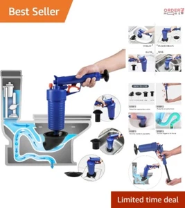Air Drain Blaster Manual Pump 4 Suckers High Pressure for Clogged Sink Toilet... - Picture 1 of 9