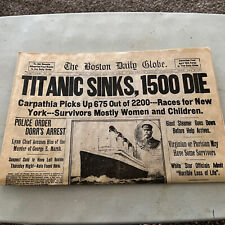 Newspaper (12 pages) TITANIC, The Boston  April 16 1912 NOT REPRINT