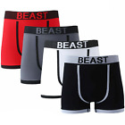 Boxer Shorts Underwear Beast Men's Seamless Stretch Trunks Underpants Briefs 3P