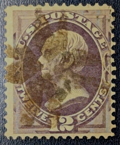 Scott 151, 12 Cent Clay, Dull Violet with a Fancy Cancellation BV $200.00 - Picture 1 of 2