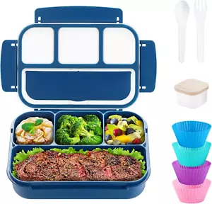 4-Compartment Bento Box for Adults - 1200 ML Leak-Proof Food Container with Muff - Picture 1 of 7
