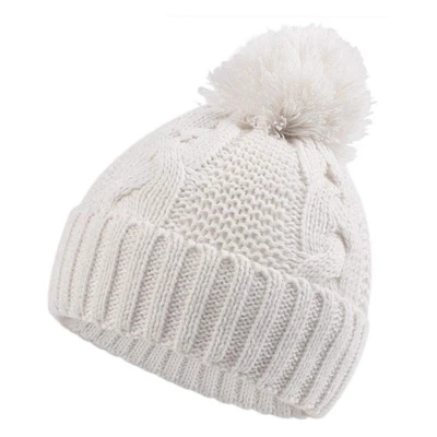 Winter Knit Baby Hat with Twist Warm Pompom Beanie for Boys Girls Toddler - Image 1 of 4