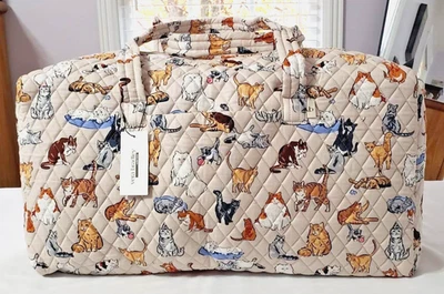 Bolso de Lona Vera Bradley A Cat's Life Grande Traveler Nuevo con Etiquetas Foto 1 de 4