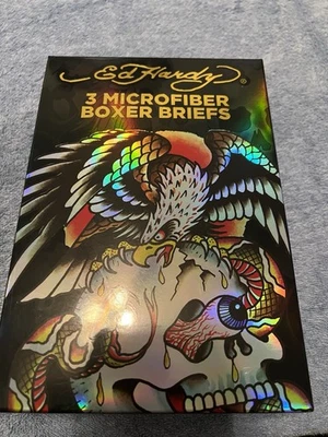 Paquete de 4 calzoncillos boxer de rendimiento ED HARDY para hombre talla pequeña multicolor NUEVO Foto 1 de 4