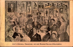 RARA POSTAL-JOEL'S REFUGIO LITERARIO, TEATRAL, ARTÍSTICO Y MUSICAL, NYC BK80 - Imagen 1 de 2