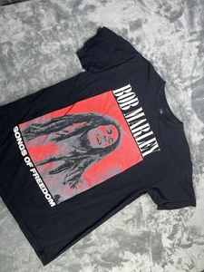 Bob Marley SONGS OF FREEDOM T-Shirt Tee Size Large Jamaica Zion Black Red - Picture 1 of 8