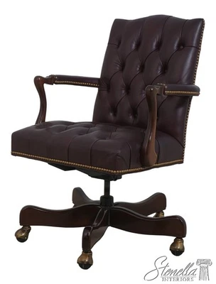 L70624: Silla de escritorio de oficina de cuero acolchado HANCOCK & MOORE Foto 1 de 4