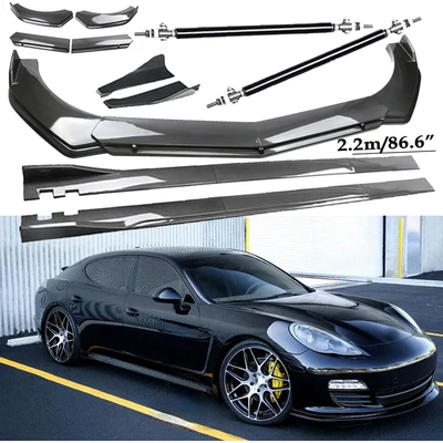 Carbon Fiber Front Bumper Lip Spoiler Side Skirt Body Kits For Porsche Panamera Foto 1 de 4