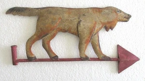 VINTAGE OLD DOG WEATHER VANE , EMBOSSED WEATHERVANE - Picture 1 of 7