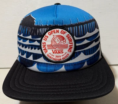 Vans 2015 US Open of Surfing Malla Snapback Espuma Camionero Sombrero Negro/Azul Foto 1 de 4