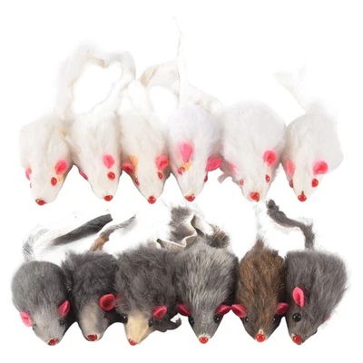 SODIAL Real Fur Mice Toys Pet Toy Children'S Toys 12-Pack V3S38811