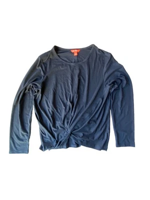 Top Joe Fresh Mujer Negro Nudo Torcido Manga Larga 1X Plus Foto 1 de 4