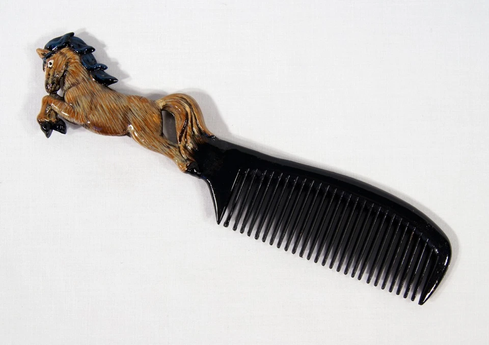 Hand Painted Blackmane Black Mane Horse Comb 006H - Image 1 of 1