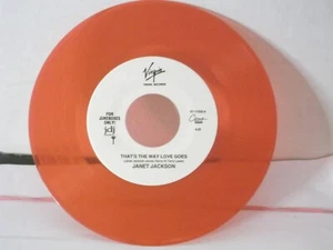 Janet Jackson,Virgin,"That's The Way Love Goes"US,7"45,RED VINYL,PROMO,1992,MINT - Picture 1 of 3