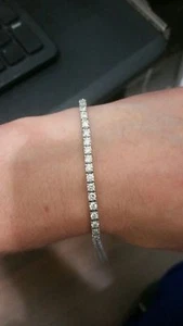 5.35 ct H SI2 round natural diamond 4 prong tennis bracelet 14k white gold 7" - Picture 1 of 1