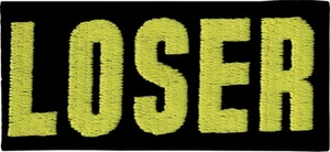 Patch - Loser Yellow Black Logo Biker Punk Alt Embroidered 4.25" Iron On #20176 - Picture 1 of 1