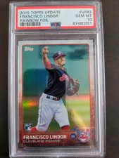 2015 Topps Update Francisco Lindor RAINBOW FOIL ROOKIE RC #US82 PSA 10 GEM MINT