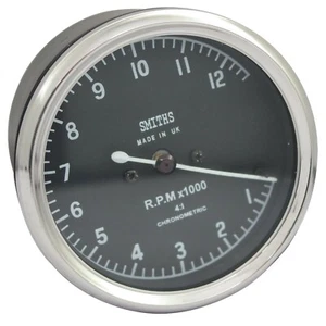 Smiths Replica Tachometer Tacho 0-12 RPM x 1000 4:1 For BSA Vincent Ariel NEW - Picture 1 of 8