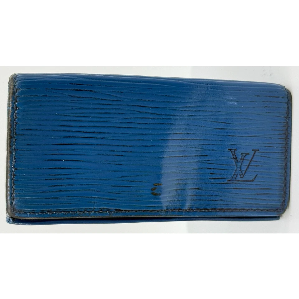 Auténtico porta llaves Louis Vuitton cuero Epi azul - ¡Clásico y funcional! Foto 1 de 4