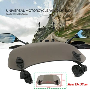 Motorcycle Windshield Extension Spoiler Wind Screen Deflector Universal Clip - Picture 1 of 8