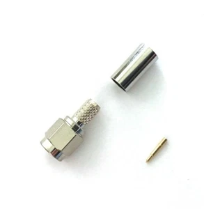 10 Pack SMA Male Plug Crimp RF Coaxial Coax Connector RG-58 RG141 LMR-195 Cable - Picture 1 of 3