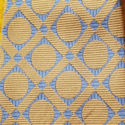 1970s VINTAGE FATTIE ~MENS DRESS TIE ~YELLOW GOLD & LIGHT BLUE ~FUNKY MOD ~ 56" - Image 1 of 3
