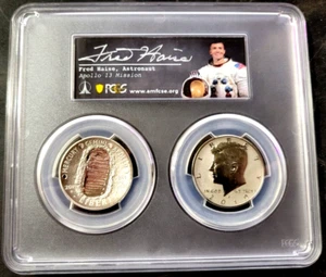 2019 S 50c Apollo 11 50th Anniversary 2 pc Set PCGS PF PR 70 Fred Haise Signed - Picture 1 of 2