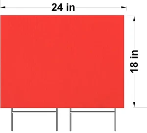 10 Pack Blank Signs (RED) 18'' 'x  24'' With 20 H-stakes 12'' Write Your Message - Picture 1 of 20