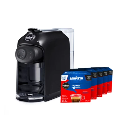 Lavazza A Modo Mio Idola Nero Macchina Caffè + 180 Caps Crema e Gusto Incluse - Immagine 1 di 4