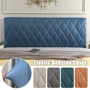 Luxury Padded Bed Head Cover Elastic Bed Headboard Dustproof Protector Cover - Picture 1 of 16