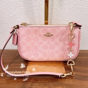 Nuevo con etiquetas Coach Nolita 19 en lona exclusiva CW426 rosa en polvo más cadena extendida - Imagen 1 de 9