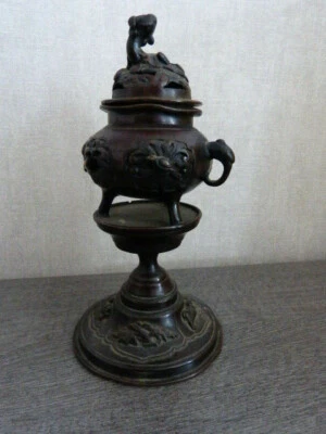 ancien brule encens en bronze ,chine encensoir (ch15) - Photo 1/4