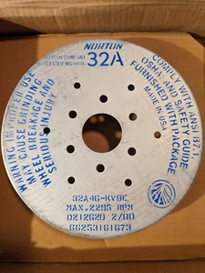 Norton Grinding Wheel Plate 10" X 2" X 7" 32A46-KVBE DISCONTINUED MODEL!! - Picture 1 of 6